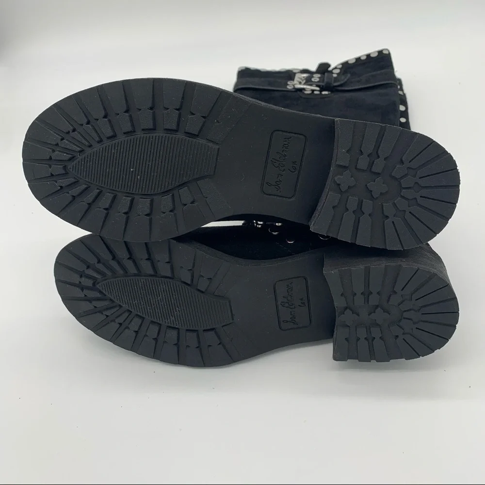Sam Edelman Deryn Stud moto Boot Black Suedes‎ - Picture 3 of 6